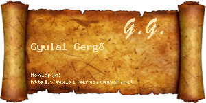 Gyulai Gergő névjegykártya